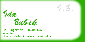 ida bubik business card